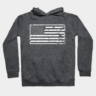 Vintage Distressed 1-Color American USA Flag Hoodie